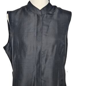 VTG Uniform John Paul Richard Blouse 100% Silk Sleeveless Top Large NWT Mandarin